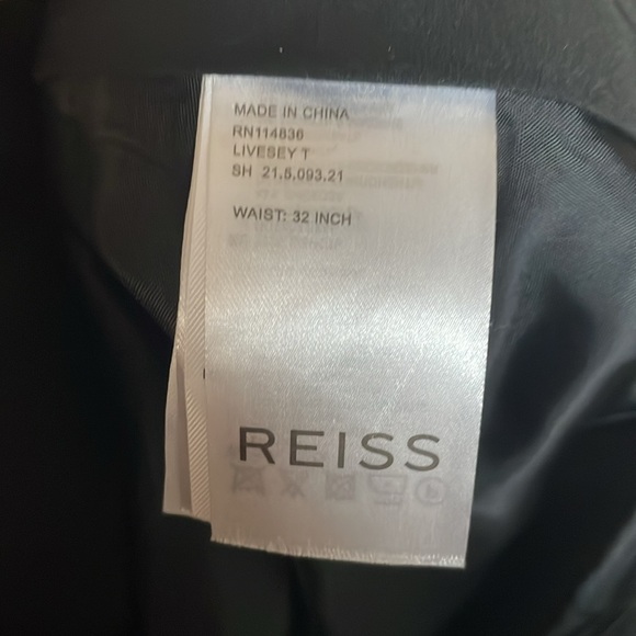 Reiss size 32x30 Black and Brown Plaid 100% Wool Dress Pants with Pockets - Picture 11 of 12